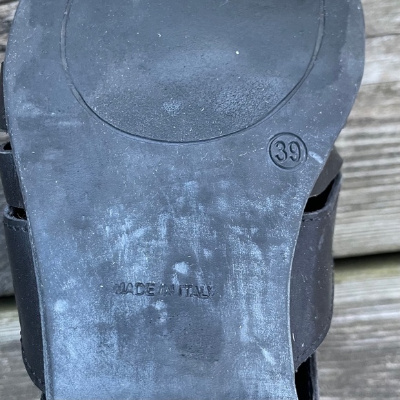 Women's Shoes: Black Leather Cutout Ankle Boots - Picture 8 of 11